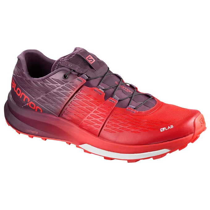 Salomon Singapore Mens Trail Running Shoes - S/LAB ULTRA Red/Purple | 71283-ABDK